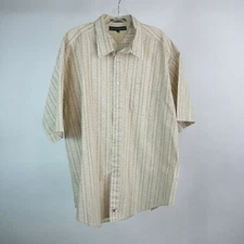 Tommy Hilfiger XL Hawaiian Shirt Green Cotton Floral Aloha Island Wear S/S