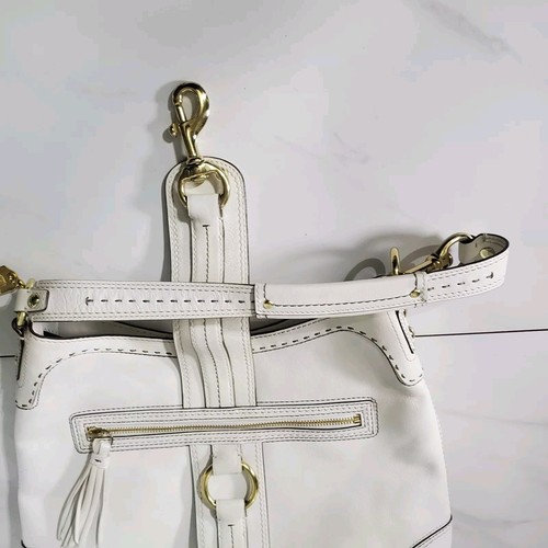 Vintage Coach Hamptons Hobo Shoulder Bag Purse Handbag White Leather - Picture 18 of 21