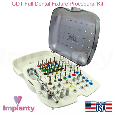 GDT Full Dental Fixture Procedural Kit Stainless Steel Tools DLC Coated Drills