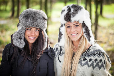 Rabbit fur Russian ushanka winter hat. Gray. Trapper Pilot