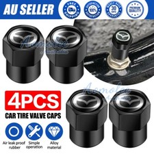 4X Car Tyre/Tire Valve Stem Caps Black Hex For Mazda 3 6  CX-3 CX-5 MX Tribute