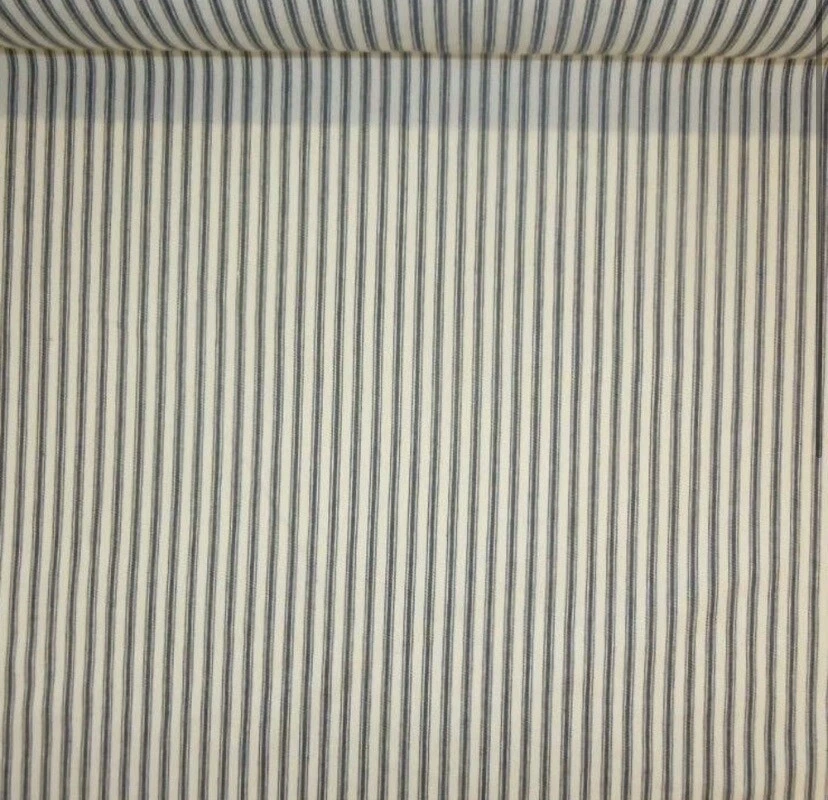 Cotton Ticking Navy Blue Fabric - Image 2 of 4