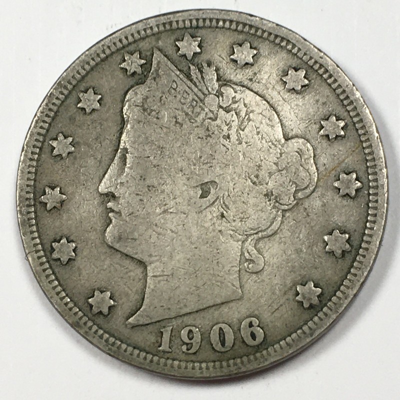1906 United States Liberty "V" Nickel - Fine (F) Carded KM#112 - 6678-AH