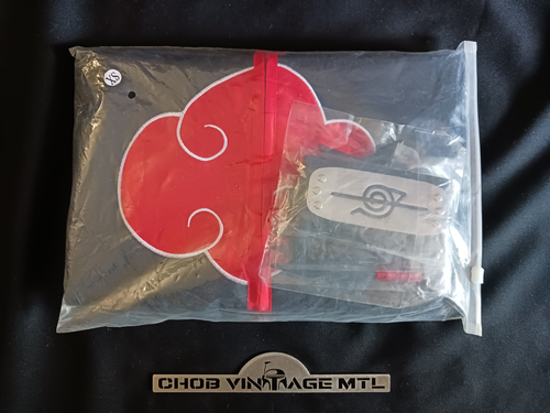 Akatsuki Coat Set, Costume Unisex Ninja Cloak Ninja Long Robe with Headband , XS - Picture 2 of 3
