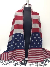 Americana woven Blanket Wrap Scarf Shawl Stole Soft Pashmina Unisex NEW