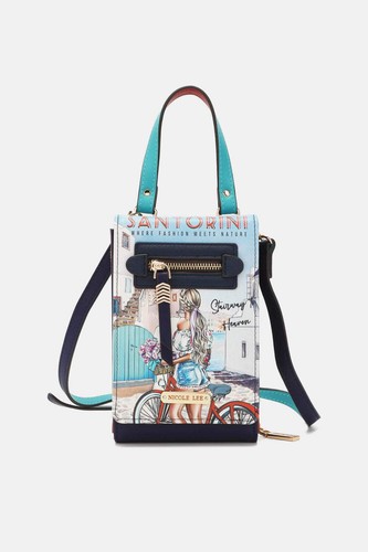 Nicole Lee Multicolor Art Deco Pebbled Vegan Leather Small Crossbody Wallet - Picture 18 of 22