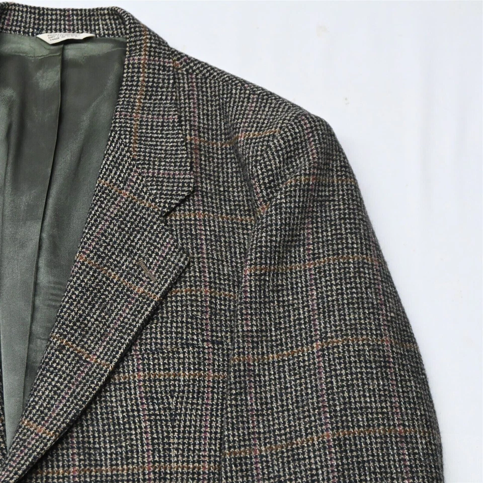 Chaqueta Blazer Abrigo Deportivo De Colección Austin Gris 40R Cabeza de Uñas Tweed Lana Hecha en EE. UU. Para Hombres Foto 2 de 4