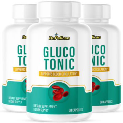Gluco Tonic- Blood Support- 3 Bottles- 180 Capsules