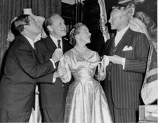 George Jessel Jack Benny and Helen Hayes speak with Jan Mitchell H .. Old Photo