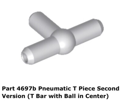 Lego 1x 4697b Light Bluish Gray Pneumatic T Piece Second Version 7754