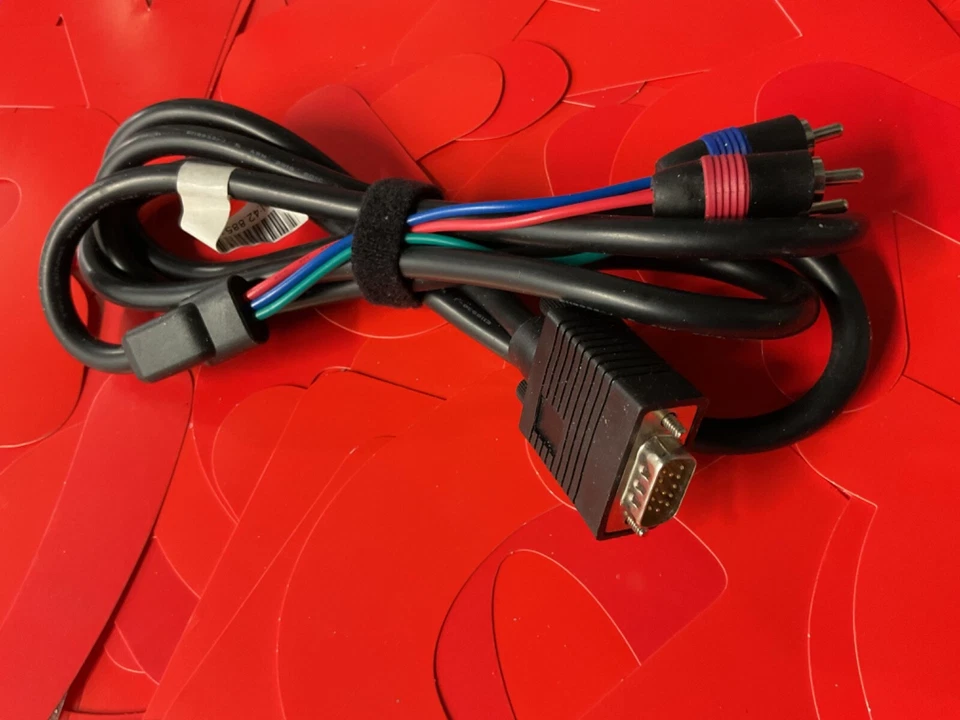 VGA TO 3 RCA Cable Component AV TV Out Adapter Converter PC Video SVGA Cord 6FT - Image 3 of 4