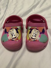 Pink Minnie mouse crocs size 4/5 used Sqe 001.02