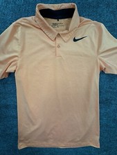 Nike Polo Men's Small Orange Dri-Fit Modern Fit Performance Short Sleeve Golf