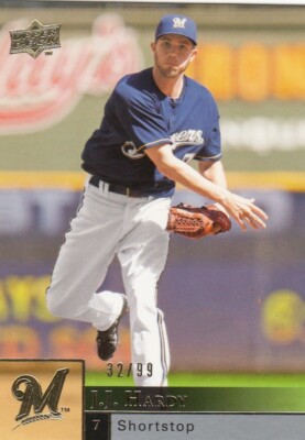 J.J. JJ HARDY /99 UPPER DECK UD GOLD MILWAUKEE BREWERS #726 2009 09