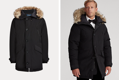 $598 NWT Men's Polo Ralph Lauren Parka Faux Fur Trim Jacket Coat