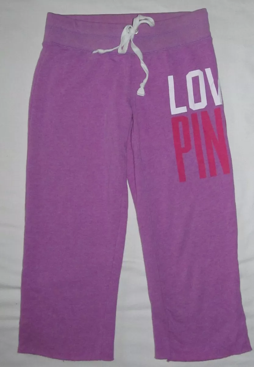 Victoria Secret LOVE PINK Drawstring Cropped Boyfriend Sweatpants Womens  Size XS