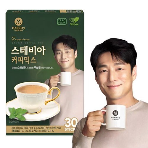 McNulty Stevia Coffee Mix x 30 Sticks Sugar Free Korean Instant Coffee - Picture 1 of 9