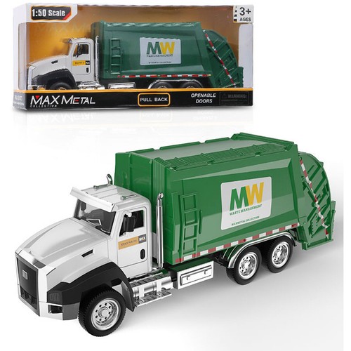 1/50 Scale Kids Garbage Truck Toys Model Car Diecast Pull Back Toy Cars Gift|US - Picture 15 of 23
