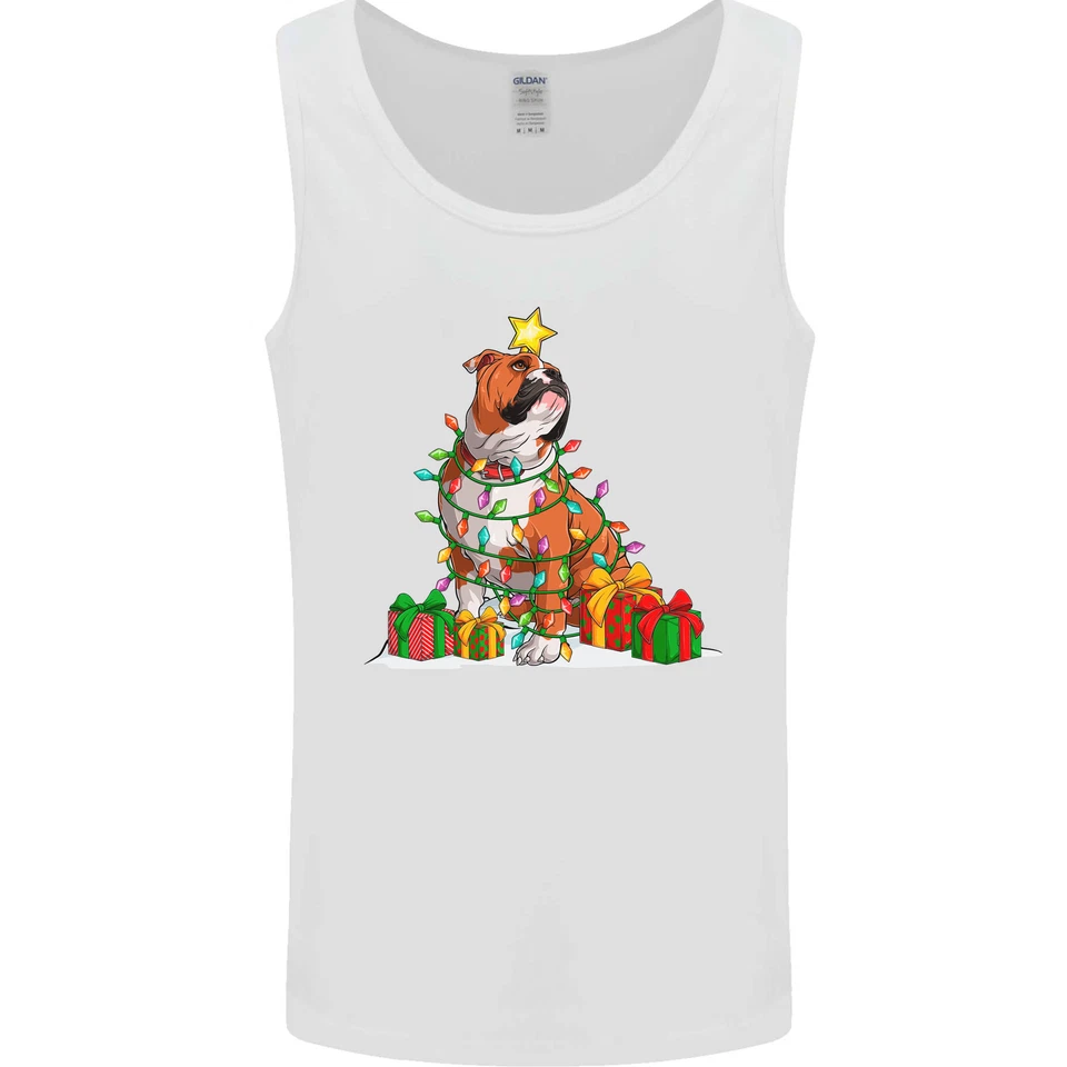 Gildan 64200 Herren Boxer Hund Xmas Tank Top Weste Schwarz - Bild 4 von 4