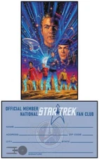 STAR TREK ART CARD AND FAN CLUB MEMBERSHIP CARD - VINTAGE REPRINT