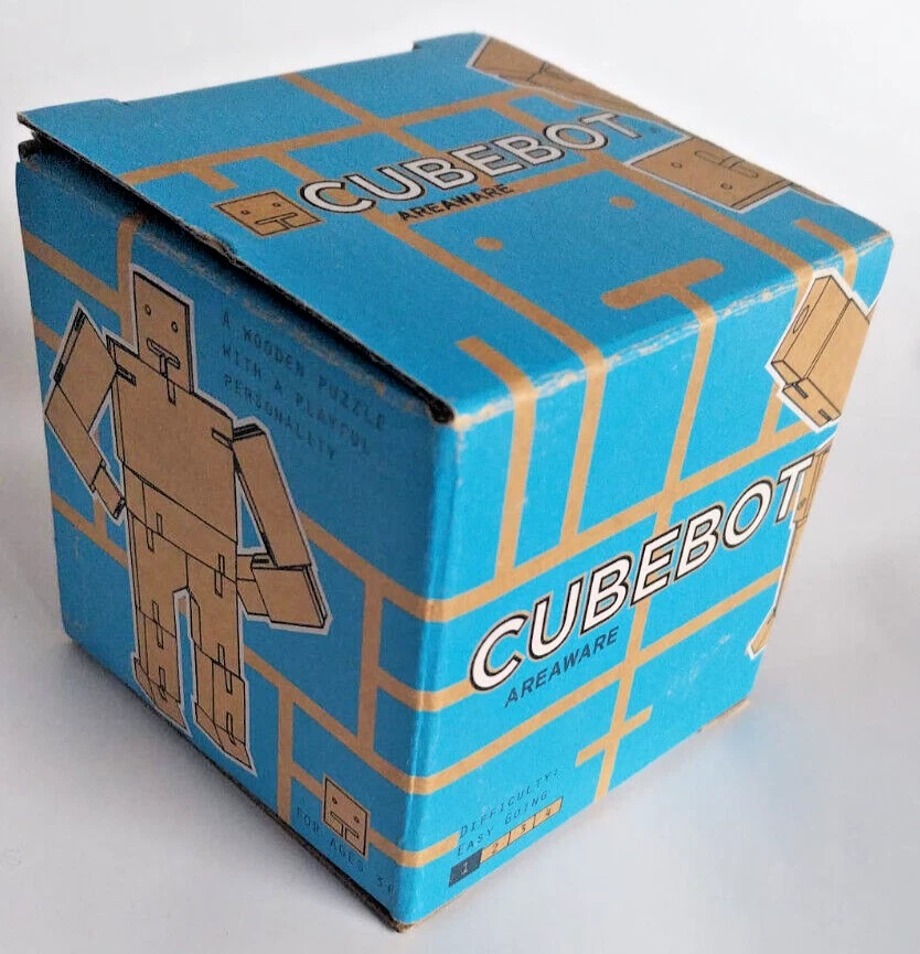 Areaware Cubebot / Spielzeugroboter, Holzpuzzle, klein, aus Buchenholz - Bild 4 von 4