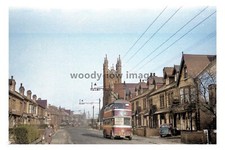 ptc9066 - Yorks' - Trollybus No.346 near a Church, Doncaster c1955 - print 6x4