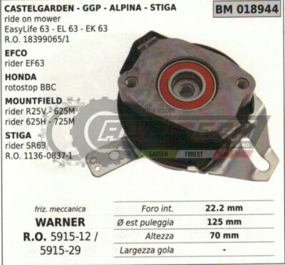 113608371 Mechanical Clutch Lawn Mower Tractor GGP STIGA Rider SR 63