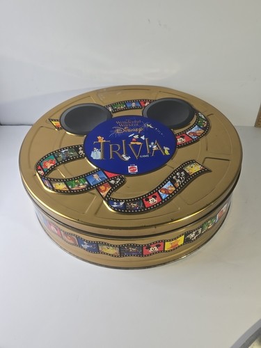 Wonderful World Of Disney Trivia Board Game 1997 Gold Tin Mickey Mouse Complete