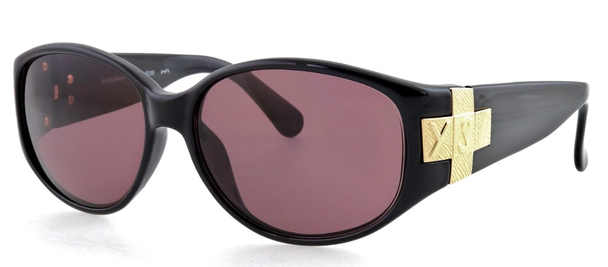 Vintage YVES SAINT LAURENT YSL 31-6510 Black Gold Oversized