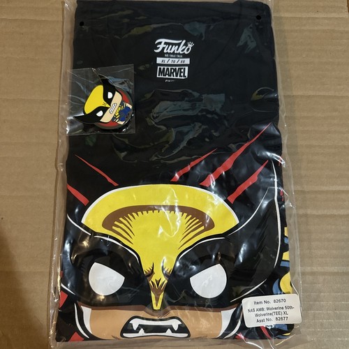Funko Tees Wolverine 50th Anniversary Marvel Collector Corps Size Small +Pin