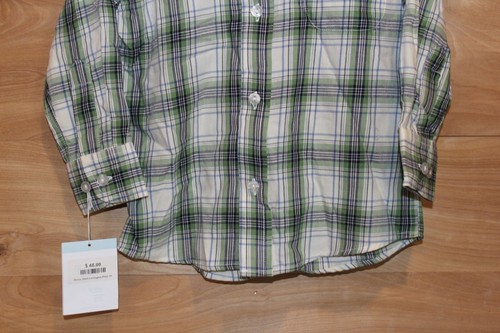 Bella Bliss Boys Long Sleeve Carrington Dress Shirt Green Plaid Size 3Y NWT - Picture 4 of 9