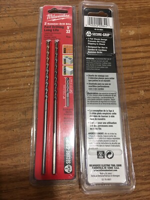(4) MILWAUKEE  - 5/32'' X 4'' X 6'' Carbide Hammer Drill Bit
