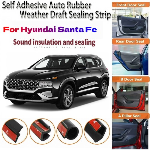 Rubber Seal Strips Weather Draft Wind Noise Reduction Trim For Hyundai Santa Fe - Picture 14 of 14