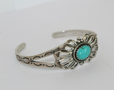 Carolyn Pollack American West Sterling Turquoise Cuff Bracelet 7.5'' [056WEA]