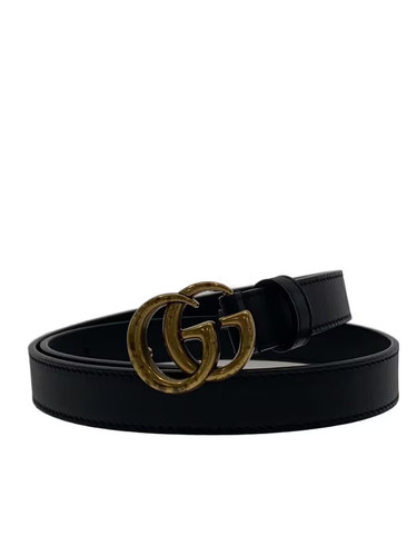GUCCI Women's Leather Belt, Black, Solid Color, 409417