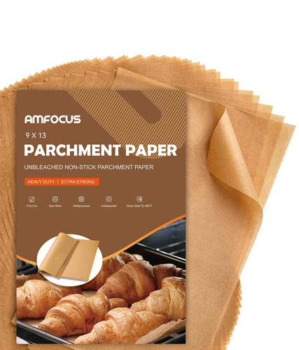 200 Pcs Parchment Paper Sheets, Unbleached Baking Parchment Sheets, Precut Pa...