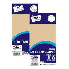 100 St&uuml;ck - DL Briefumschl&auml;ge Manilla abziehen und versiegeln Gr&ouml;&szlig;e 110 mm x 220 mm Home Office