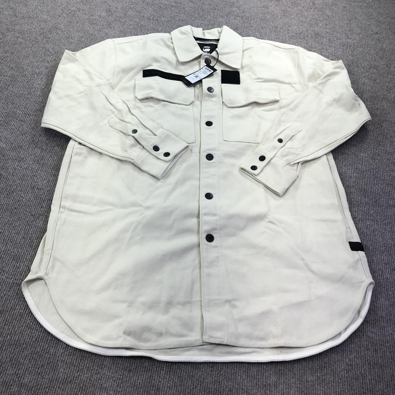 G-Star RAW Overshirt Womens Small Ecru Fly Flannel Shacket D23023-C838-159 image 5