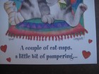 UNUSED 2000s vintage greeting card By Wendy Darker GET WELL Cat w/ Bouquet — photo 4