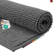 NYVI Badematten Set 2 teilig NYVISpa Chenille 45x50 + 50x80 cm Grau Badematte