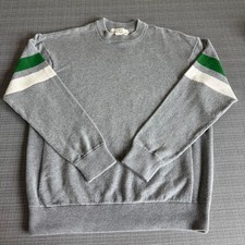 H M Gray crewneck sweatshirt with striped sleeves mens size M