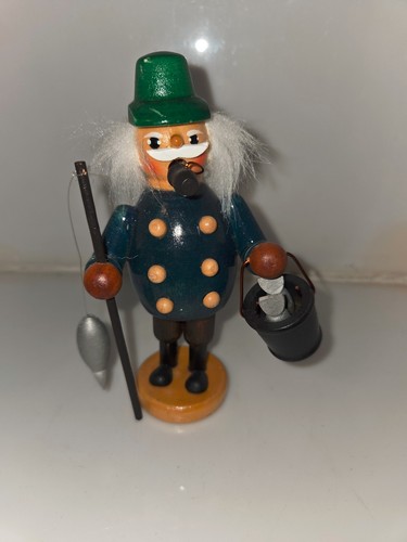 Wichtel pescador pescador hecho a mano ahumador estilo Erzgebirge Navidad - Imagen 1 de 5