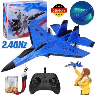 RC Flugzeug FX620 Modell Spielzeug Kinder RTF 2,4 GHz Fernbedienung mit LED, Neu