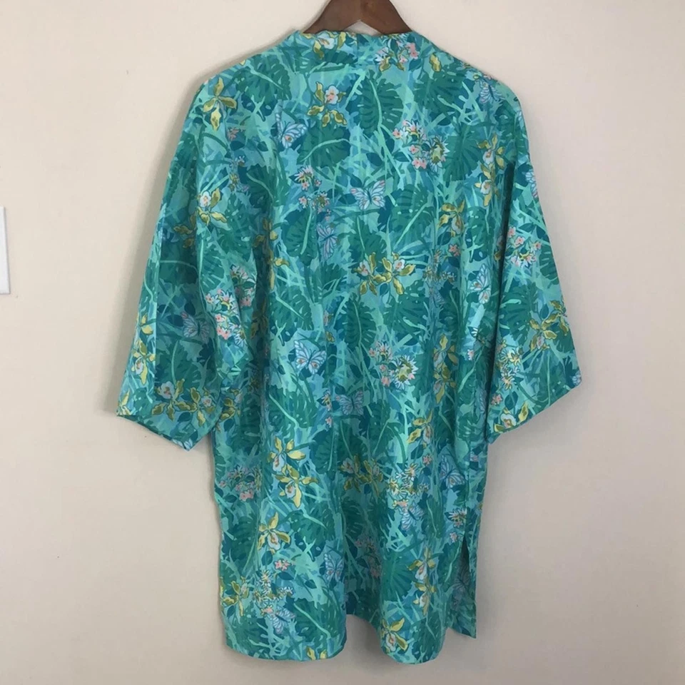 Tikal Trading Company Vibrante Tropical Algodón Floral Kimono Playa Cubrir XXL Foto 3 de 4