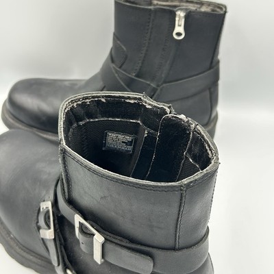 Skechers Boots Mens 10.5 Cinder Twist Harness Vtg Black Leather Motorcycle Y2K Skechers Boots Mens 10.5 Cinder Twist Harness Vtg Black  main image 4