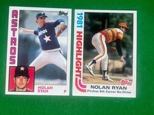 1982 Topps #5 & 1984 Topps #470 Nolan Ryan Lot