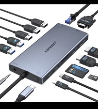 15-in-1 USB C Docking Station for Dual Monitors, Triple Display Hub, HDMI, DP