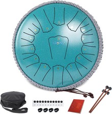Steel Tongue Drum 15 Notes 14 Inch D-Key Panda Balmy Drum Percussion Instrument