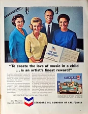 Chevron Sign of Excellence Standard Oil Company California 1965 Vintage Print Ad