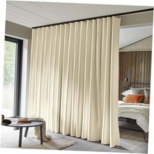 Room Divider Curtains Total Blackout Privacy 100"W x 96"L Pack of 1 Beige